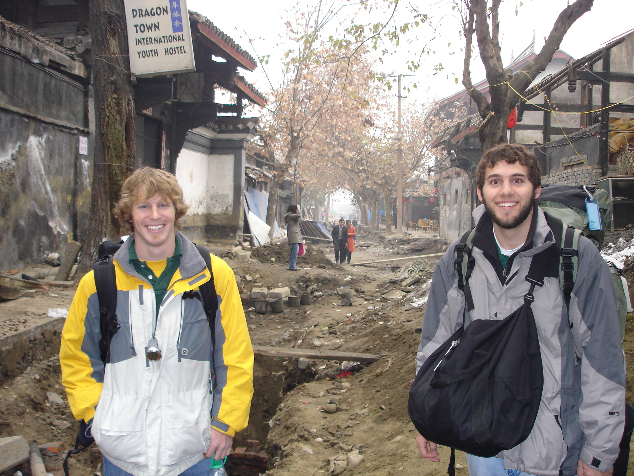 Rory and I in front of the hostel in Chengdu